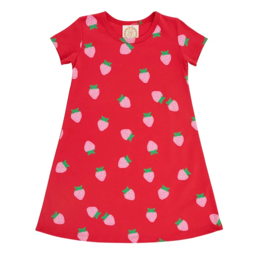 Rare TBBC Beaufort Bonnet Sanibel Strawberry Pima Cotton Dress 12-18 Months